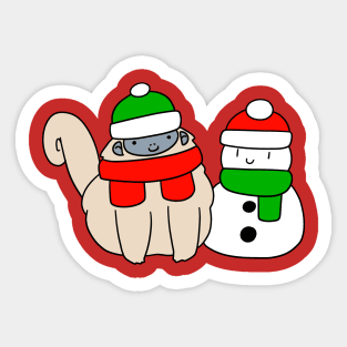 Fluffy Monkey and Snowman Sticker